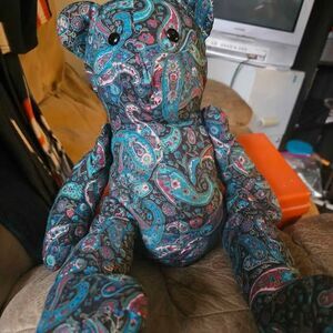 Paisley teddy bear hand crafted